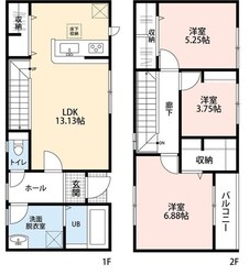 リーブルファイン南荻島の物件間取画像